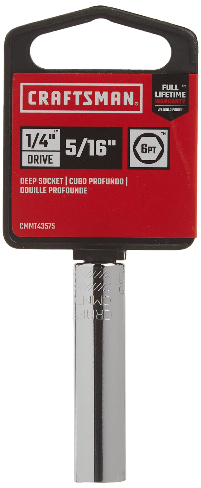 CRAFTSMAN Deep Socket, SAE, 1/4-Inch Drive, 5/16-Inch, 6-Point (CMMT43575)