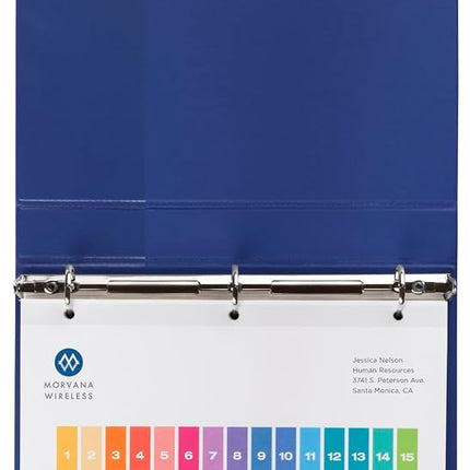 Avery 15 Tab Dividers for 3 Ring Binders, Customizable Table of Contents, Multicolor Tabs, 6 Sets (11197)