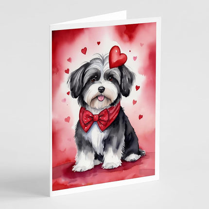 Caroline's Treasures DAC5360GCA7P Havanese My Valentine Greeting Cards Pack of 8 Blank Cards with Envelopes Whimsical A7 Size 5x7 Blank Note Cards