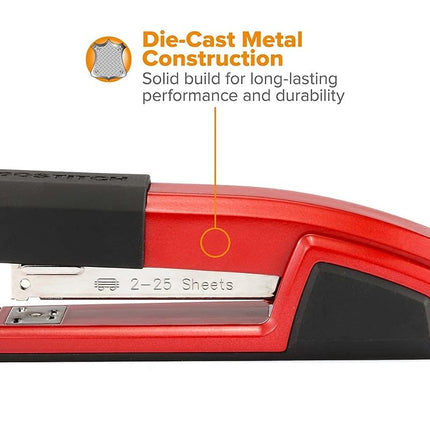 Bostitch Office Epic Metal 3 in 1 Stapler, 25 Sheet Capacity, Includes 210 Staples in Staple Storage Compartment & Integrated Remover,