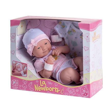 JC Toys Rubber Baby Doll with Set of Pink Clothes, Multicolour (18543_A)