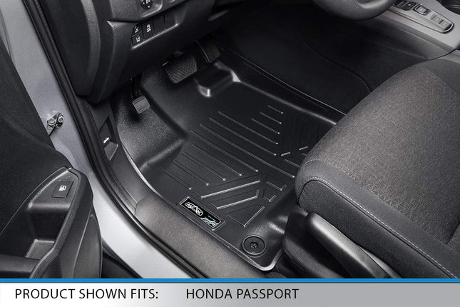 MAXLINER Custom Fit Floor Mats 2 Row Liner Set Black for 2019-2021 Honda Passport