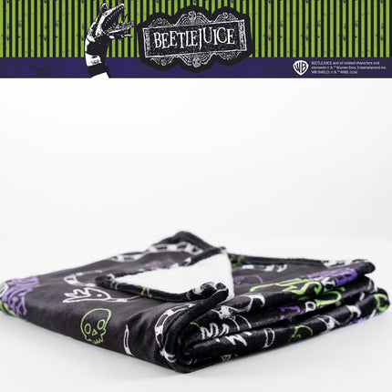 Franco Collectibles Beetlejuice Halloween Goth Strange & Unusual Bedding Super Soft Cozy Plush Throw, 46 in x 60 in, (Officially Licensed Product)