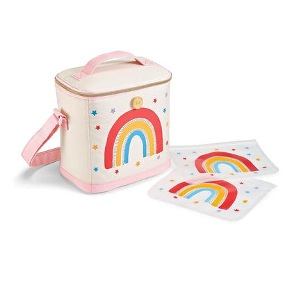 Fiambrera térmica Fit & Fresh para niños y niñas, bolsa de almuerzo con 2 bolsas de aperitivos reutilizables, fiambrera escolar, Cypress Rainbow Star