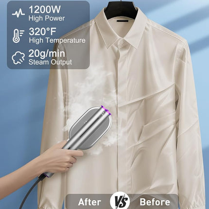 Steamer Clothes,Travel Portable Handheld Mini Clothes Steamer & lron 2 In 1 Fast 10s Heat-Up.Garment steamer lron,Rotatable Broad 1200W Effortless for Travel Office Home 110-120V Purple (purple01)