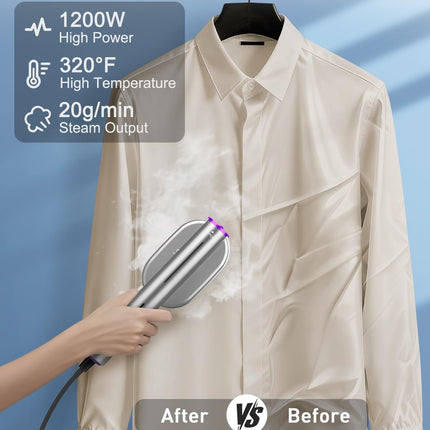 Steamer Clothes,Travel Portable Handheld Mini Clothes Steamer & lron 2 In 1 Fast 10s Heat-Up.Garment steamer lron,Rotatable Broad 1200W Effortless for Travel Office Home 110-120V Purple (purple01)