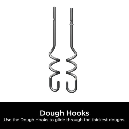 Ninja XSKDOUGHHK Foodi Dough Hooks for Power Mixer System (CI100 Series), Stainless Steel