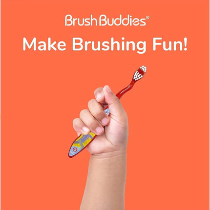 Brush Buddies Blippi Kids Toothbrushes Kit, Manual Toothbrushes for Kids, Toothbrush for Toddlers 2-4 Years, Travel Toothbrush Kit with Cover and Cup, 3PC