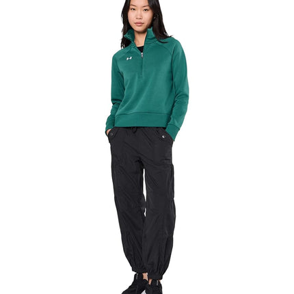 Under Armour Women's Rival Fleece Half Zip, (338) Rack Green / / White, 3X-Large Tall