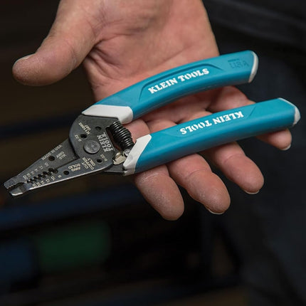 KLEIN TOOLS-Kurve Wire Stripper and Cutter, for 8-18 AWG Solid and 10-20 AWG Stranded Wire Klein Tools K11095 Blue/White