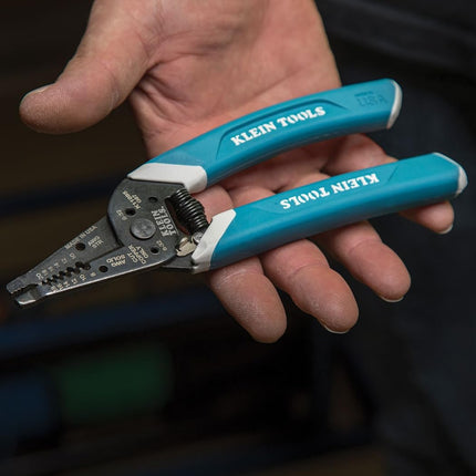 KLEIN TOOLS-Kurve Wire Stripper and Cutter, for 8-18 AWG Solid and 10-20 AWG Stranded Wire Klein Tools K11095 Blue/White