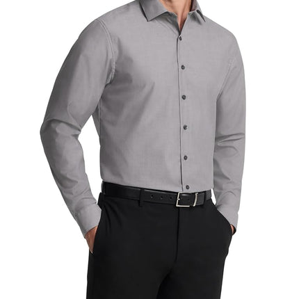 UNLISTED Men's Dress Shirt Solid, Graphite, 17"-17.5" Neck 36"-37" Sleeve