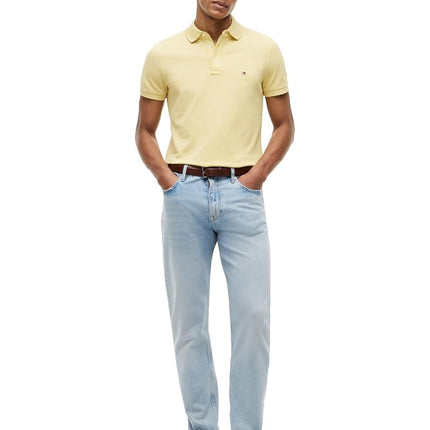 Tommy Hilfiger Men's 1985 Slim Short Sleeve Polo, Yellow Heather Large