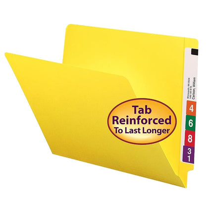 Smead End Tab Folder, Letter, Straight, 11 Point, Yellow, 100 Per Box (25910)