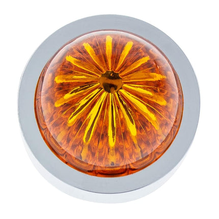 United Pacific 86069 Chrome Top Base with Plastic Watermelon Lens - Amber, 2 Pack