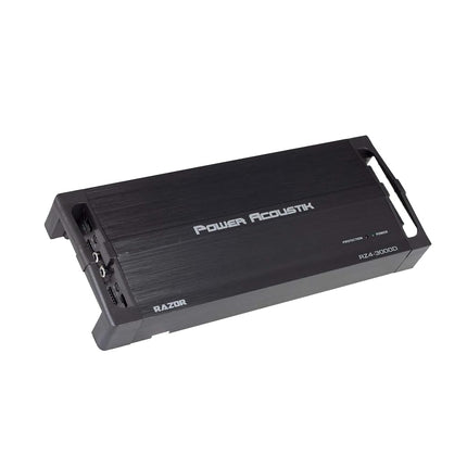 Power Acoustik RZ4 3000D Amplificador monocanal y de rango completo clase D serie Razor, 4 canales, 3,000 vatios máximos
