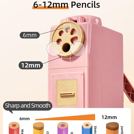ZMOL Manual Hand Crank Pencil Sharpener - Heavy Duty Desktop Pencil Sharpener for Colored Pencils, Children's Classroom & Professional Use