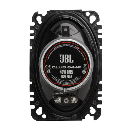 JBL Club 644F - 4"x 6" (100mm x 152mm) Two-Way Car Speaker, 40W RMS, 120W Peak, Sensitivity (@ 2.83V): 92dB, Frequency Response: 75Hz – 20kHz, Nominal Impedance: 3.0 ohms