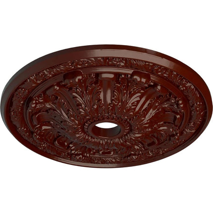 Ekena Millwork CM30FLBMF 30" OD x 3 ID x 3 1/4 P Flagstone Ceiling Medallion (fits Canopies up to 3 7/8), Hand-Painted, Brushed Mahogany