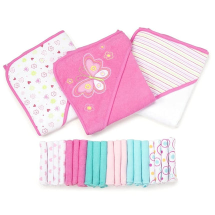 Spasilk 23-Piece Essential Baby Bath Gift Set, Pin