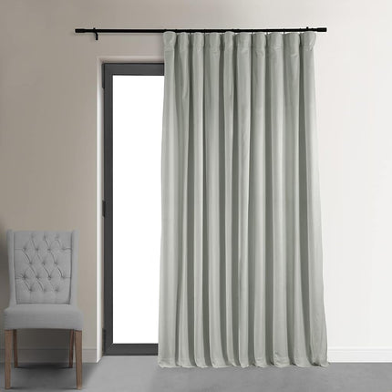 HPD Half Price Drapes Blackout Curtain Signature Velvet - Extra Wide VPCH-VET160401-120 (1 Panel), 100 X 120, Reflection Grey
