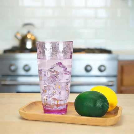 Yanglonghui 26-Ounce Plastic Tumblers (Set of 6), Reusable Plastic Mugs, BPA-Free Acrylic to Drink Mugs, Shatter Resistant, Textured Interior, Dishwasher Safe (Purple, 26 Ounce)