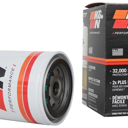 K&N Oil Filter - Spin-On 93x145mm compatible with Ford, Sterling Truck, Volkswagen, Audi, Mercury, Toyota, Land Rover, Dodge (HP-3001), Weiß