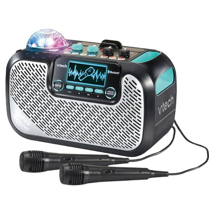 VTech Supersound Karaoke Machine for Adults & Kids � Bluetooth Speaker with 2 Wireless Microphones, Voice-Changing Effects, Vocal Coach, Light Show � Portable Karaoke Sound Machine