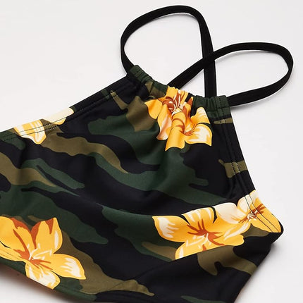 Kanu Surf Girls' Daisy Beach Sport Halter Tankini 2-Piece Swimsuit, Rylie Army Green, 12