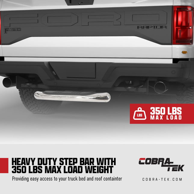 Cobra-Tek Polished Premium 28" Hitch Step Class III & Class IV 2 inch Htich Receiver with Hitch Pin & Hitch