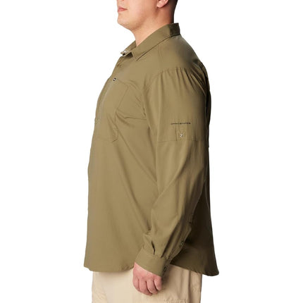 Columbia Men's Silver Ridge Utility Lite Long Sleeve Hiking Shirt, Stone Green, XL