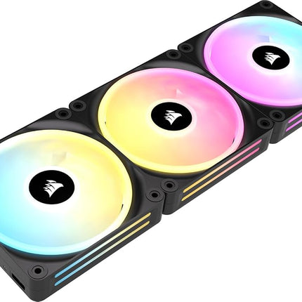 Corsair iCUE LINK QX120 RGB 120mm Magnetic Dome RGB Fans - Triple Fan Starter Kit with iCUE LINK System Hub - Black