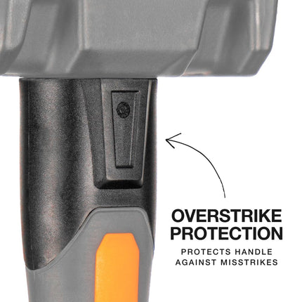 Klein Tools H80692 Sledge Hammer, 2-Pound Smooth Face Drilling Hammer with Fiberglass Handle, Shock-Resistant Design for Striking and Demolition, Includes Lanyard Hole
