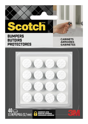 Scotch White Adhesive Bumper Pads 40 PCS, Self-Sti