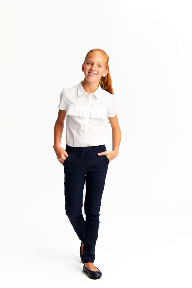French Toast Girls' Pull-On Pants - Navy - 12