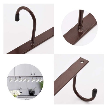 MOCOUM Under Cabinet Coffee Cup Holder, Brown Metal Rack - Mug & Coffee Cup Organizer, Kitchen Utensil Display (3)