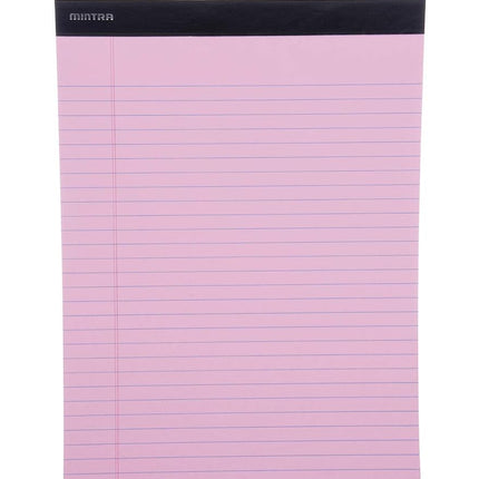 Mintra Office Legal Pads - ((Basic Pastel 6pk, 8.5in x 11in, Wide Ruled)) - 50 Sheets per Notepad, Micro Perforated Writing Pad, Notebook Paper for School, College, Office, Business