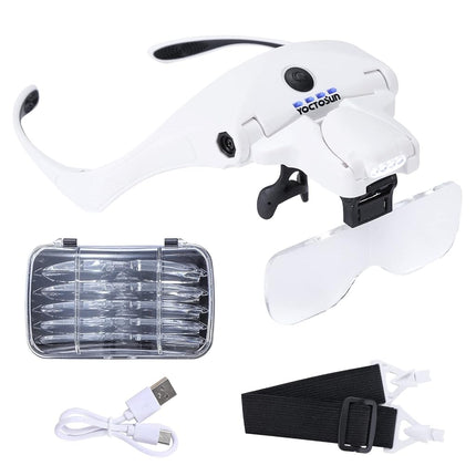 YOCTOSUN Magnifying Glasses with 4 LED Lights, Hea