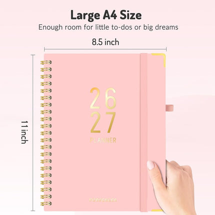 Jul 2026 - Dec 2027 Planner, Forvencer 18 Month Academic Planner 2026-2027, 8.5" x 11", Calendar Planner Weekly and Monthly, Daily Agenda Book, College School Supplies for Student Teacher, A4, Purple