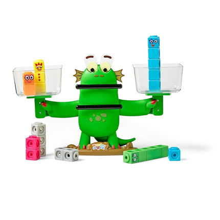 Learning Resources Blockzee Children's Math Game, Ages 3-7, Includes Interactive Scale, 61 MathLink Cubes, 10 Challenge Cards, Educational Game to Learn More Than Less Than Equal