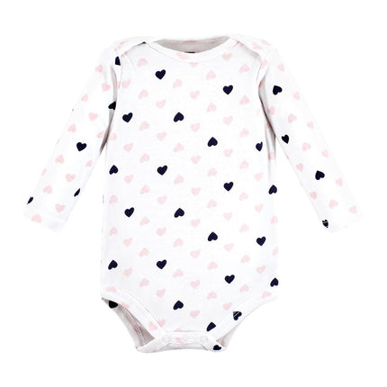 Hudson Baby Bodysuits de manga larga de algodón unisex para bebé, niña Mommy Pink Navy paquete de 3, 18-24 meses