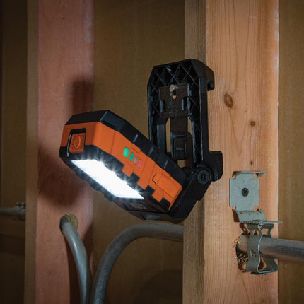 Klein Tools 56416 MODbox Rechargeable 1000-Lumen LED Area Work Light with Magnets, 3 Brightness Levels, 360-Degree Rotation, and Kickstand