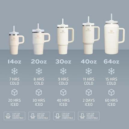 Vaso STANLEY Quencher H2.0 con asa y pajita 30 oz | Tapa Flowstate de 3 posiciones | Compatible con portavasos para viajes | Vaso de acero inoxidable aislado | Sin BPA | Arándano