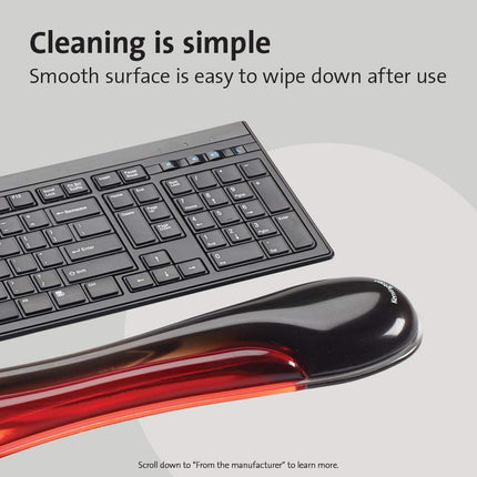 Kensington 62398 Gel Series, Wrist Rest for Keyboards- Red, Black, 18.9 inch x 3.5 inch