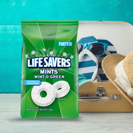 LIFE SAVERS Wint-O-Green Breath Mint Bulk Hard Candy, Party Size, 44.93 oz Bag