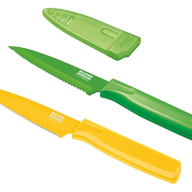 Kuhn Rikon 4-Inch Nonstick Colori Paring Knife, Se