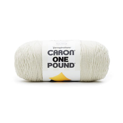 Caron One Pound Off White Yarn - 2 Pack of 454g/16oz - Acrylic - 4 Medium (Worsted) - 812 Yards - Knitting/Crochet