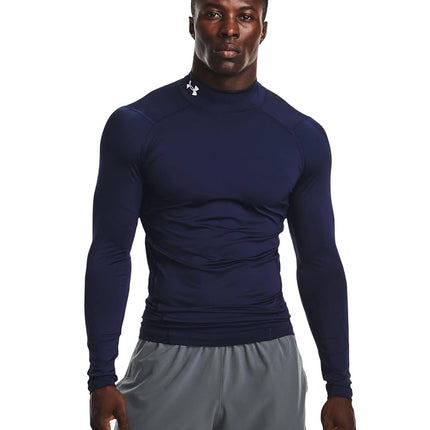 Under Armour Men's HeatGear Mock Langarm-t-Shirt, Midnight Navy (410), L Long