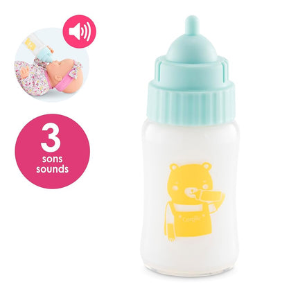 Corolle Mon Grand Poupon 9000141030 Milk Bottle with Sound, Milk Bottle with Disappearing Milk, 3 Baby Sounds, 13 cm, Suitable for Children from 3 Years
