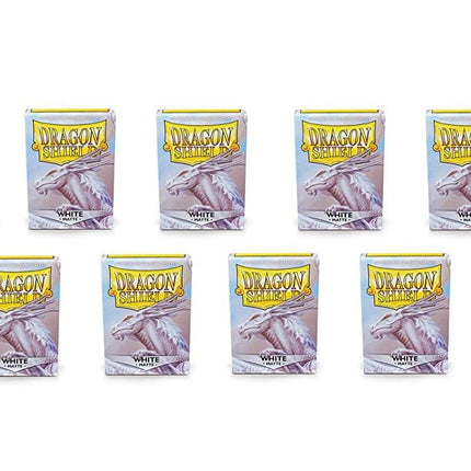 10 Packs Dragon Shield Matte Standard Size 100 ct Card Sleeves Display Case White